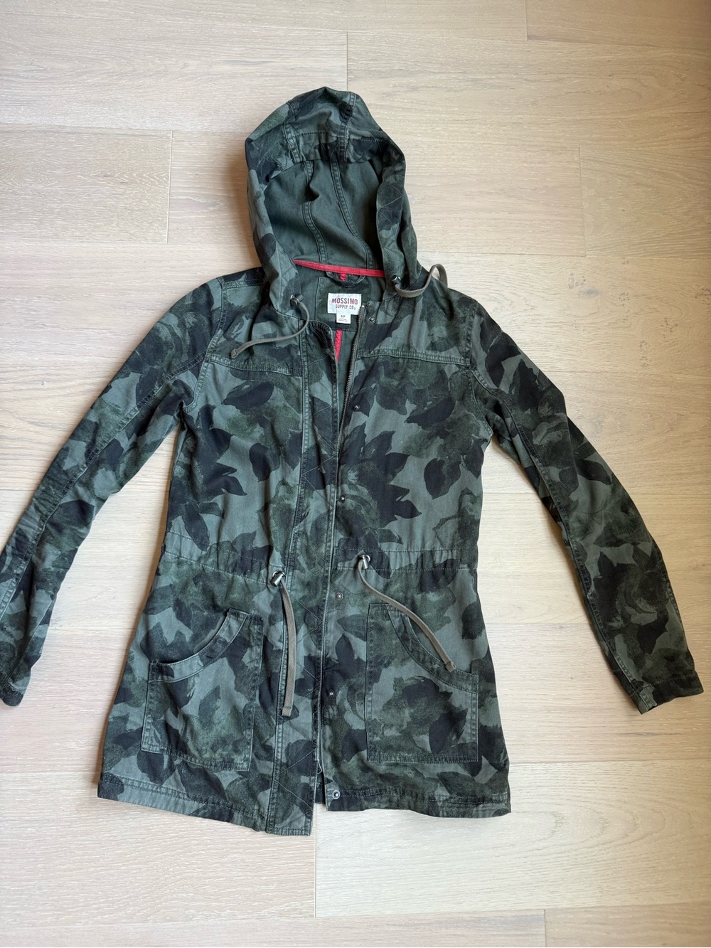 Mossimo Supply Co. Women's Green Camo Hooded Utility Jacket